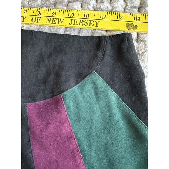 Cache micro Suede Pants black green maroon retro quilt formal party Y2K rare - Picture 9 of 16